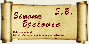 Simona Bjelović vizit kartica